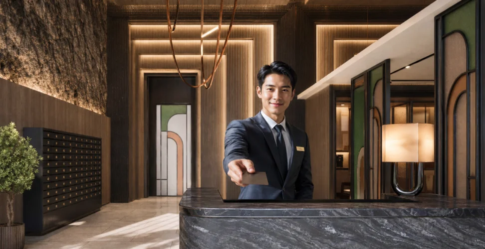 The concierge is in the lobby