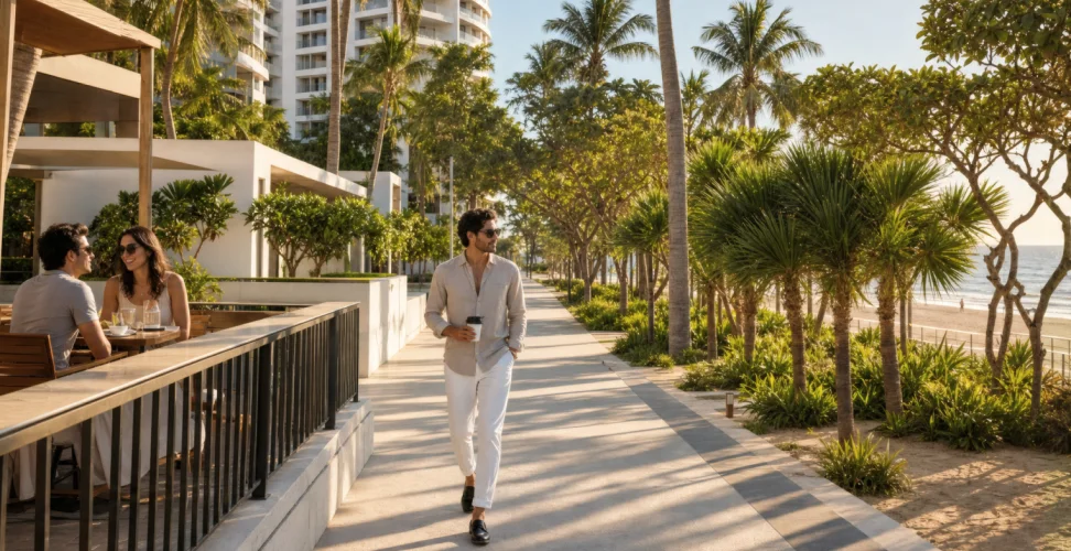 Beachfront promenade near LEVEL Pratumnak